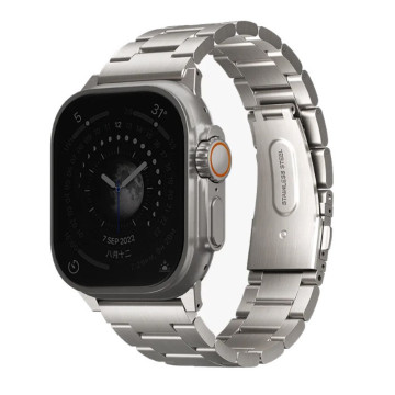 Ремешок Uniq OSTA для Apple Watch 44/45/46/49 мм металлический с саморегулирующимися звеньями (Серебро)