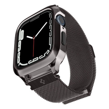 Ремешок и защитный чехол Spigen для Apple Watch 45мм (Черный)