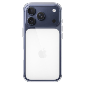 Чехол Тор с кнопкой с поддержкой MagSafe для iPhone 17 Pro (Прозрачный/Белый)
