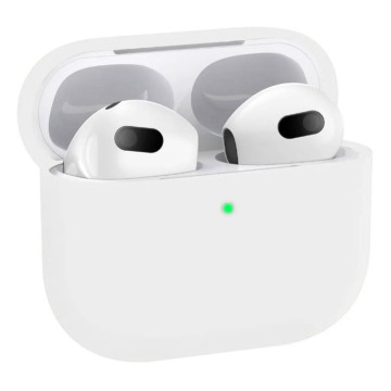Чехол силиконовый для наушников Apple AirPods 3 (Белый)