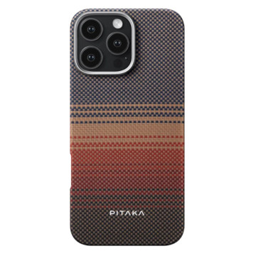 Чехол Pitaka Tactile Woven для iPhone 16 Pro, цвет: закат (Sunset)
