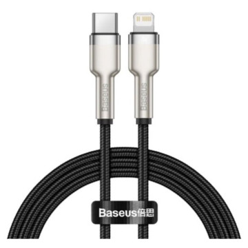 Кабель Baseus Metal USB-C - Lightning плетеный 1 м (Черный)