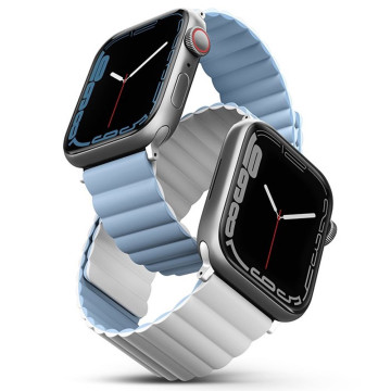 Ремешок Uniq Revix Evo для Apple Watch 38/40/41/42 мм двусторонний магнитный (Голубой/Белый)