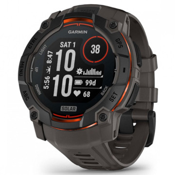 Умные часы Garmin INSTINCT 3 50 мм Solar, корпус: черный (Black), с угольно-черным силиконовым ремешком (Charcoal Band)