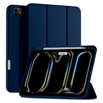 Чехол Gurdini Milano для iPad Pro 13 M4 с отсеком для стилуса (pen slot) (Темно-синий)