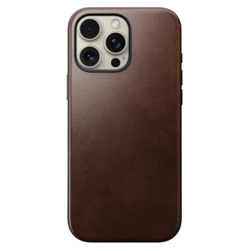 Чехол Nomad для iPhone 16 Pro Modern Leather Case Magsafe (Коричневый) (Селект)