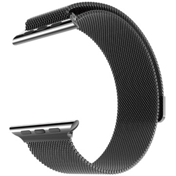 Ремешок металлический для Apple Watch 38/40/41/42 мм миланский сетчатый (Черный космос)