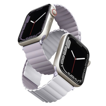 Ремешок Uniq Revix для Apple Watch 42/41/40/38 мм двусторонний магнитный (Лавандовый/Белый)