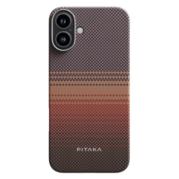 Чехол Pitaka Tactile Woven для iPhone 16 Plus, цвет: закат (Sunset)