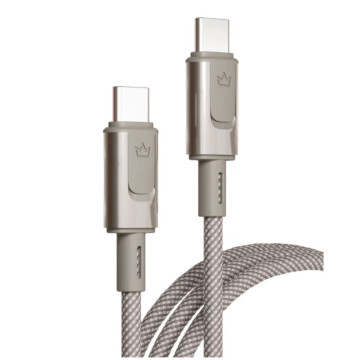Кабель VLP Force Line USB-C + USB-C, 100 Вт, 1.2 м (Натуральный Титан)