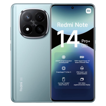Телефон Xiaomi Redmi Note 14 Pro+ 5G 8/256 ГБ, цвет: морозный синий (Frost Blue)