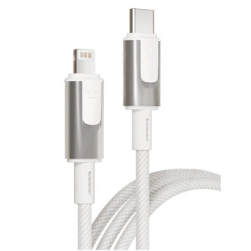 Кабель VLP Force Line USB-C + Lightning, 30 Вт, 1.2 м (Белый)