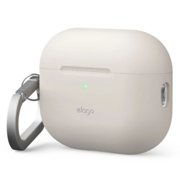 Чехол Elago для AirPods Pro 3 Silicone с карабином (Серый)