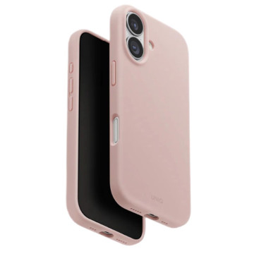 Чехол Uniq Lino с поддержкой MagSafe для iPhone 17 (Розовый)
